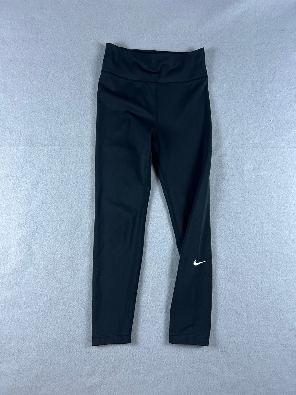 Nike One Dri-FIT Leggings Womens S Black Swoosh Activewear Athletic Sports Gym